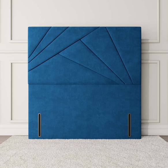 San Diego Floor Standing Headboard - Blue Plush Velvet