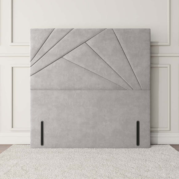 San Diego Floor Standing Headboard - Silver Plush Velvet