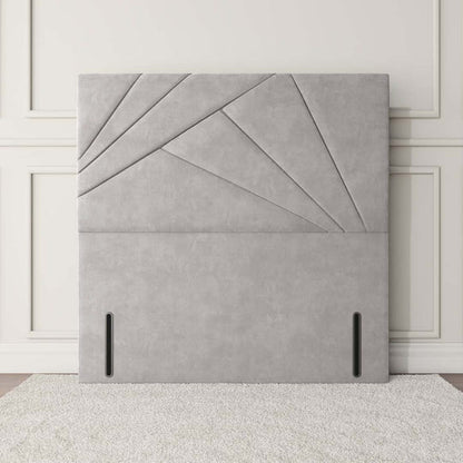 San Diego Floor Standing Headboard - Silver Plush Velvet