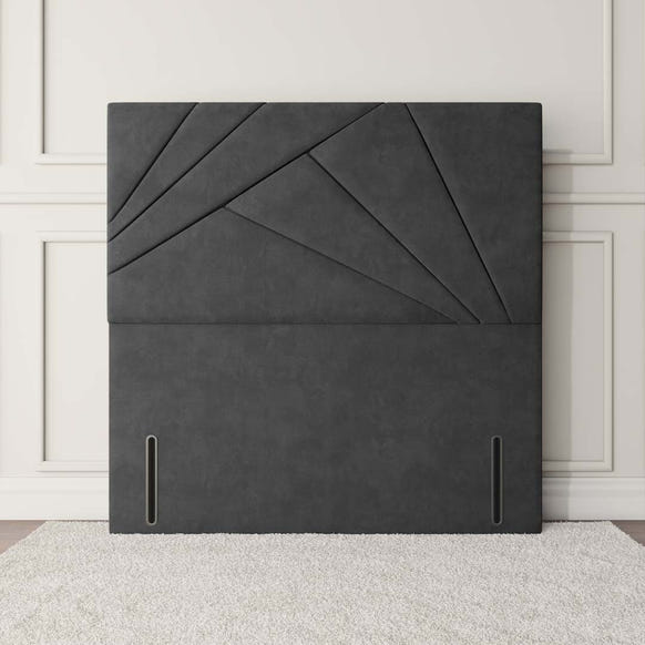 San Diego Floor Standing Headboard - Steel Plush Velvet