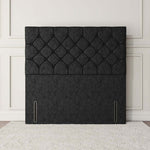 Seville Chesterfield Floor Standing Headboard - Black Chenille