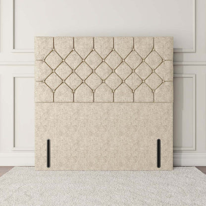 Seville Chesterfield Floor Standing Headboard - Cream Chenille
