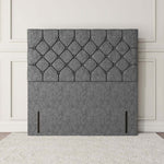 Seville Chesterfield Floor Standing Headboard - Silver Chenille