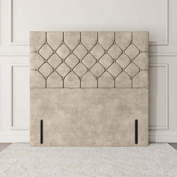 Seville Chesterfield Floor Standing Headboard - Almond Coniston