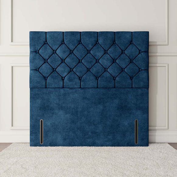 Seville Chesterfield Floor Standing Headboard - Blue Coniston
