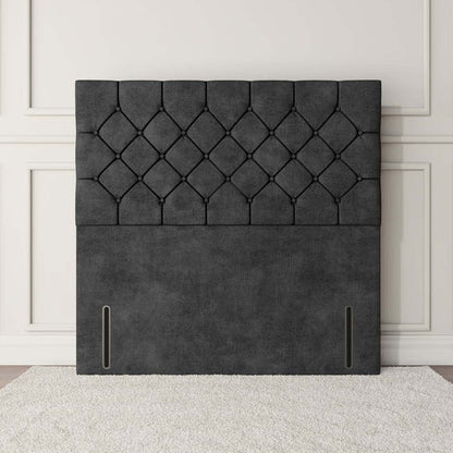 Seville Chesterfield Floor Standing Headboard - Charcoal Coniston