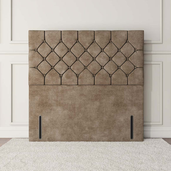 Seville Chesterfield Floor Standing Headboard - Mink Coniston