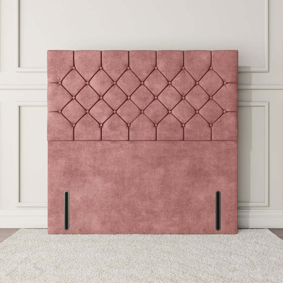 Seville Chesterfield Floor Standing Headboard - Pink Coniston