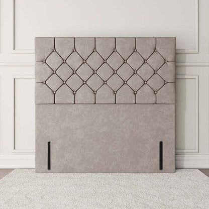 Seville Chesterfield Floor Standing Headboard - Seal Grey Naples