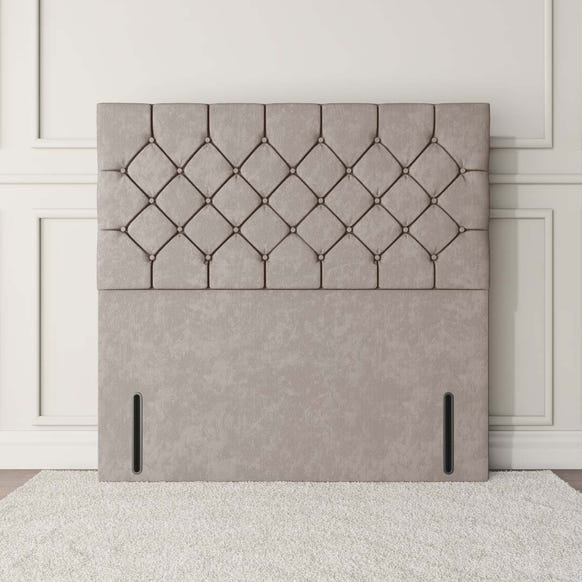 Seville Chesterfield Floor Standing Headboard - Seal Grey Naples