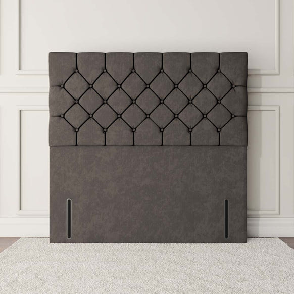 Seville Chesterfield Floor Standing Headboard - Slate Grey Naples
