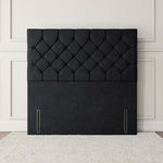 Seville Chesterfield Floor Standing Headboard - Black Plush Velvet