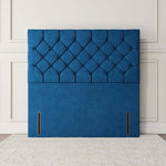 Seville Chesterfield Floor Standing Headboard - Blue Plush Velvet