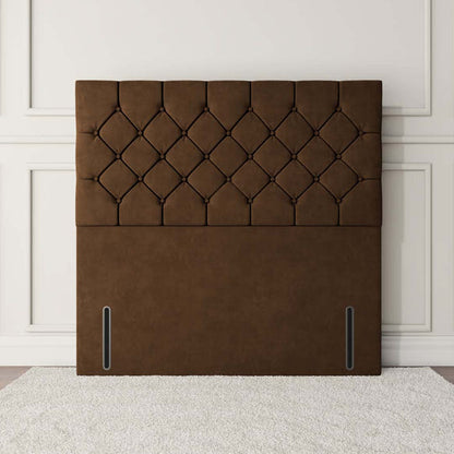 Seville Chesterfield Floor Standing Headboard - Mocca Plush Velvet