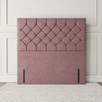 Seville Chesterfield Floor Standing Headboard - Pink Plush Velvet