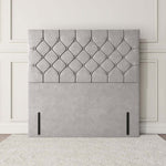 Seville Chesterfield Floor Standing Headboard - Silver Plush Velvet
