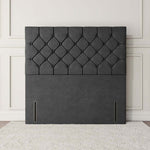 Seville Chesterfield Floor Standing Headboard - Steel Plush Velvet