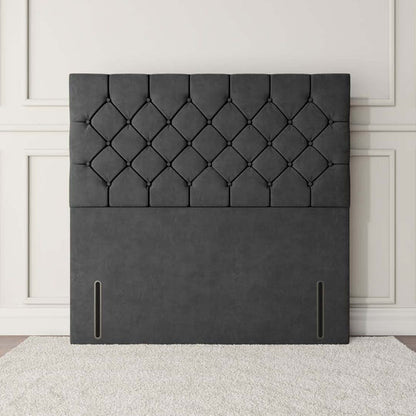 Seville Chesterfield Floor Standing Headboard - Steel Plush Velvet