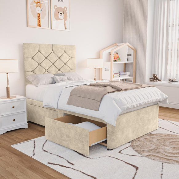 Seville Kids Chesterfield Divan Bed - Almond Coniston