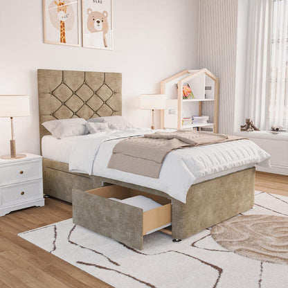 Seville Kids Chesterfield Divan Bed - Mink Coniston