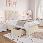 Seville Kids Chesterfield Divan Bed - Cream Plush Velvet