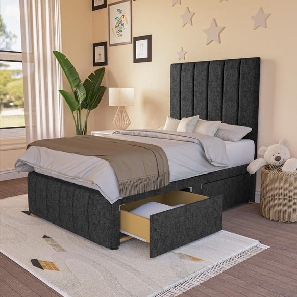 Sydney Kids Divan Bed - Black Chenille
