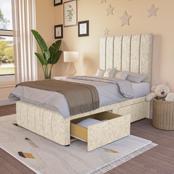 Sydney Kids Divan Bed - Cream Chenille