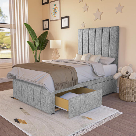 Sydney Kids Divan Bed - Silver Chenille