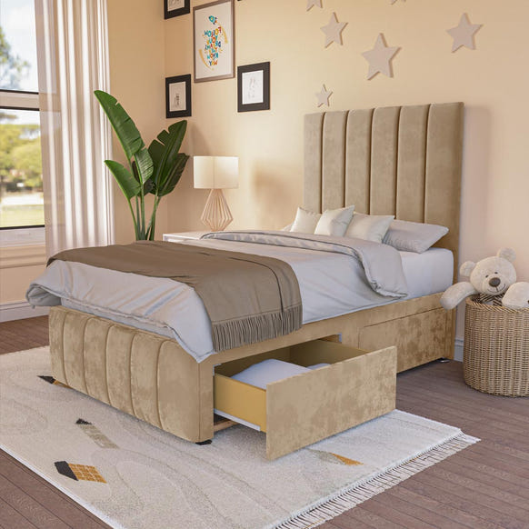Sydney Kids Divan Bed - Mink Plush Velvet