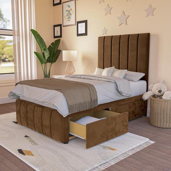 Sydney Kids Divan Bed - Mocca Plush Velvet