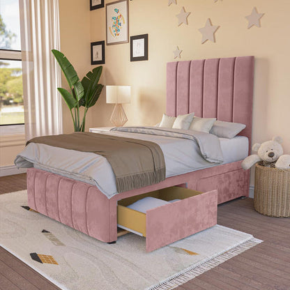 Sydney Kids Divan Bed - Pink Plush Velvet