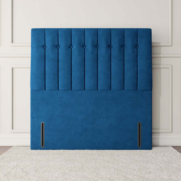 Tokyo Floor Standing Headboard - Blue Plush Velvet