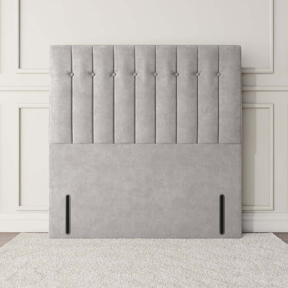 Tokyo Floor Standing Headboard - Silver Plush Velvet