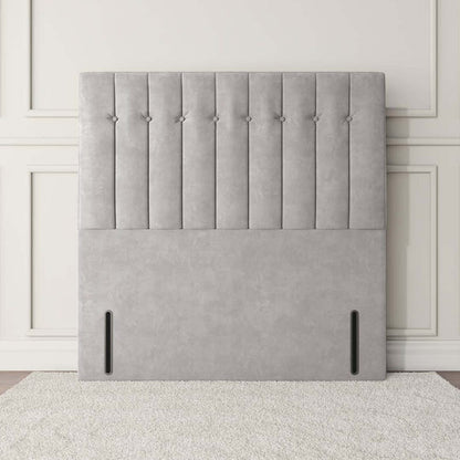Tokyo Floor Standing Headboard - Silver Plush Velvet