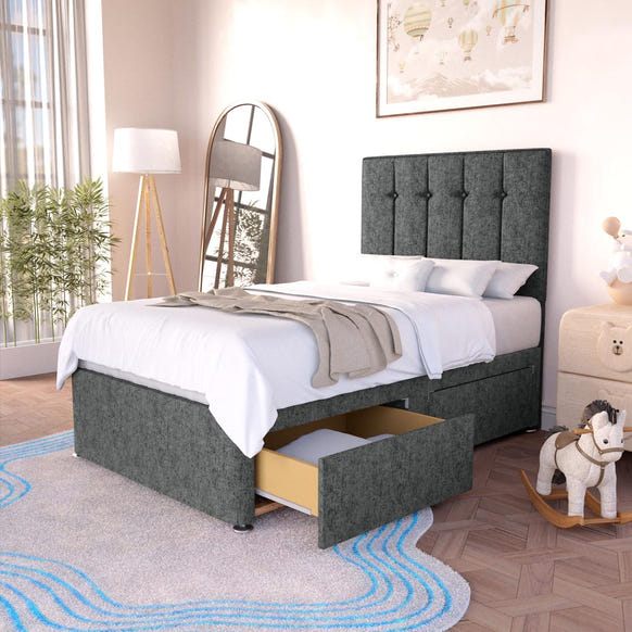Tokyo Kids Divan Bed - Charcoal Chenille