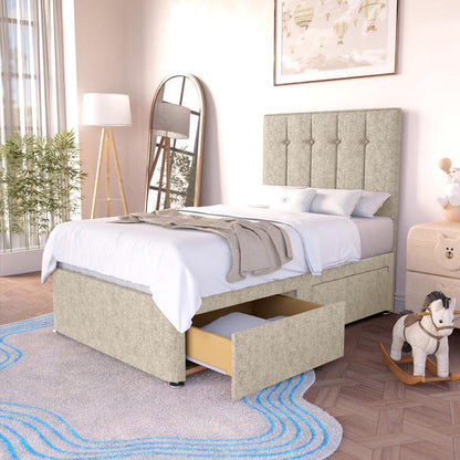 Tokyo Kids Divan Bed - Cream Chenille