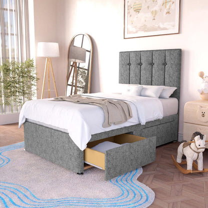Prague Kids Divan Bed - Silver Chenille