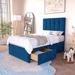 Tokyo Kids Divan Bed - Blue Plush Velvet