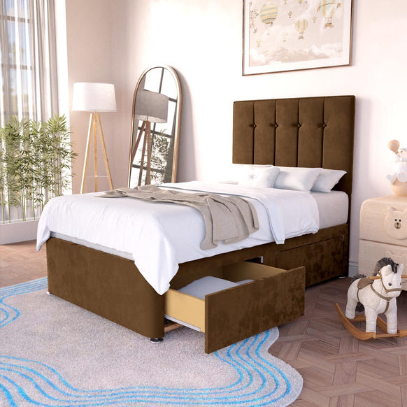 Tokyo Kids Divan Bed - Mocca Plush Velvet