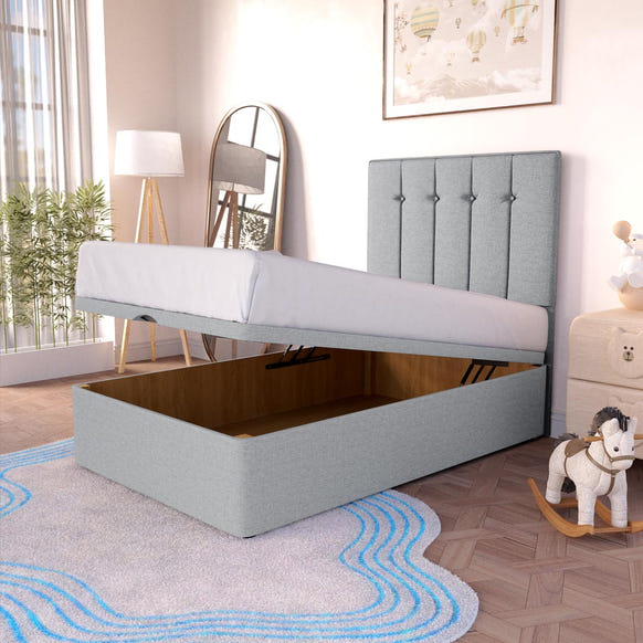 Tokyo Kids Ottoman Divan Bed - Silver Linoso