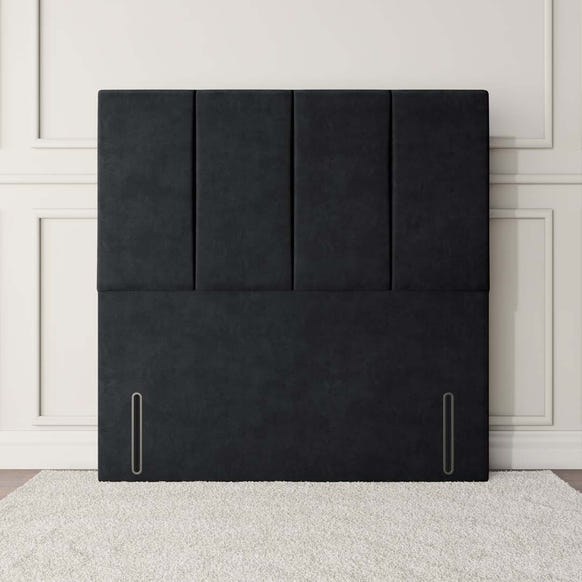 Victoria Floor Standing Headboard - Black Plush Velvet
