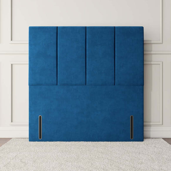 Victoria Floor Standing Headboard - Blue Plush Velvet
