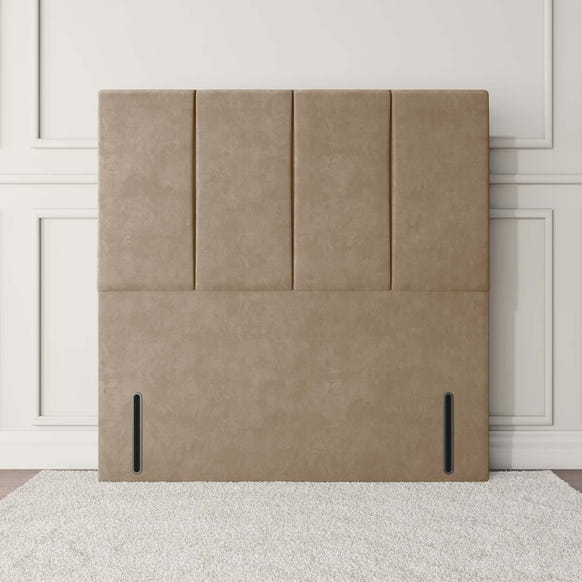 Victoria Floor Standing Headboard - Mink Plush Velvet