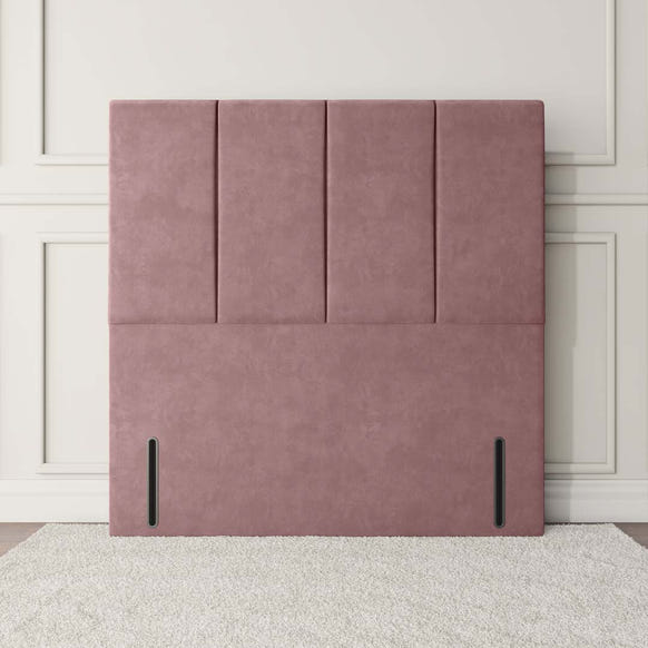 Victoria Floor Standing Headboard - Pink Plush Velvet