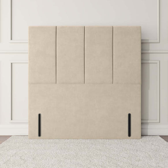 Victoria Floor Standing Headboard - Cream Plush Velvet