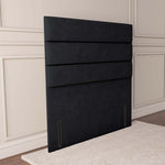 Athens Floor Standing Headboard - Black Plush Velvet