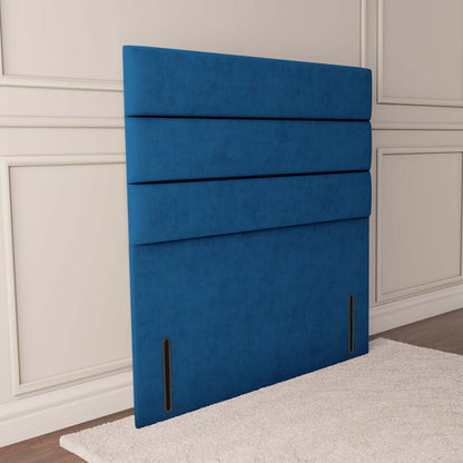 Athens Floor Standing Headboard - Blue Plush Velvet