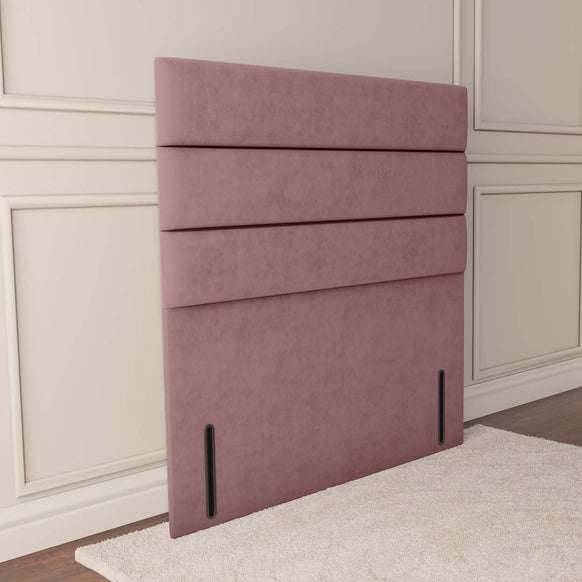 Athens Floor Standing Headboard - Pink Plush Velvet