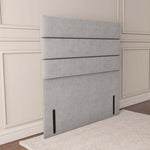 Athens Floor Standing Headboard - Silver Plush Velvet