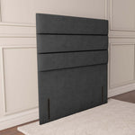 Athens Floor Standing Headboard - Steel Plush Velvet